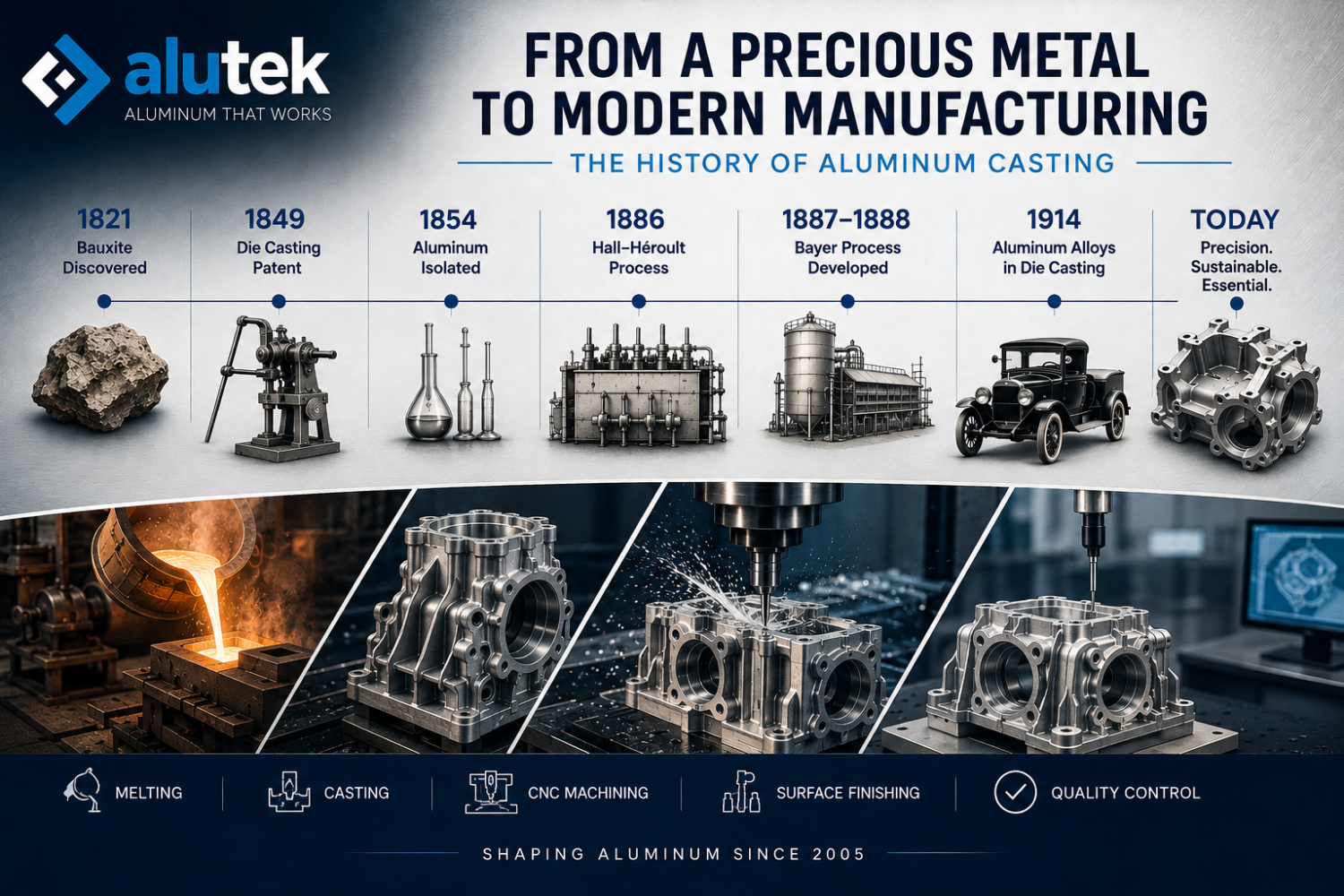 From a Precious Metal to Modern Manufacturing: The History of Aluminum Casting
